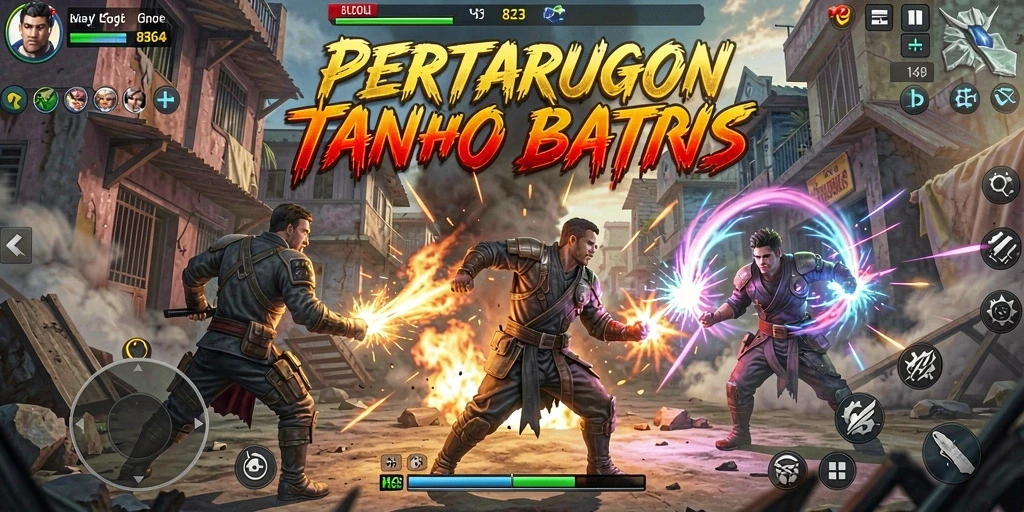 Screenshot gameplay dari 8364 menampilkan aksi pertarungan yang intens.