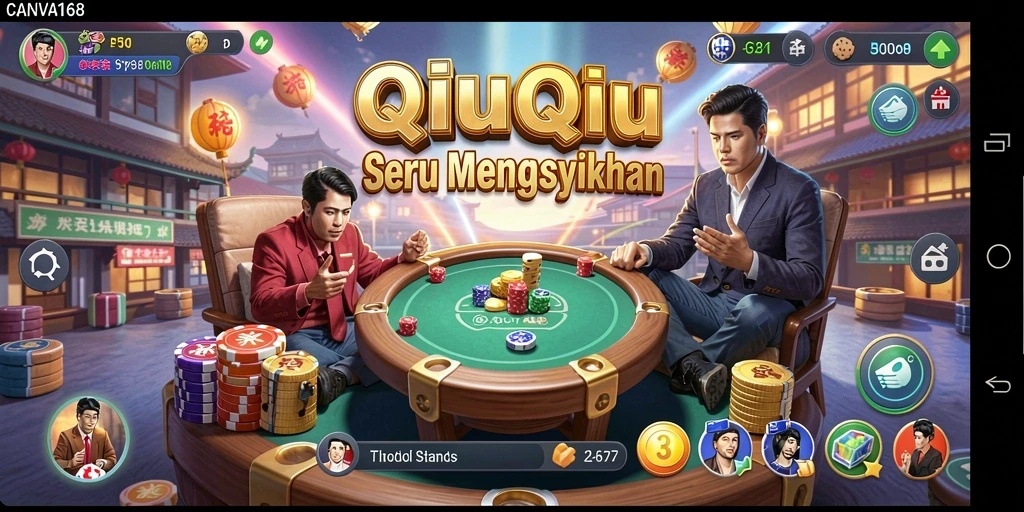 Tangkapan layar gameplay QiuQiu yang seru dan interaktif.