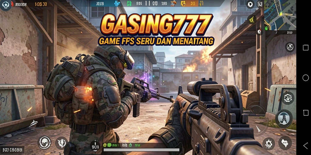 Screenshot GASING777 menunjukkan aksi menegangkan dalam gameplay FPS.