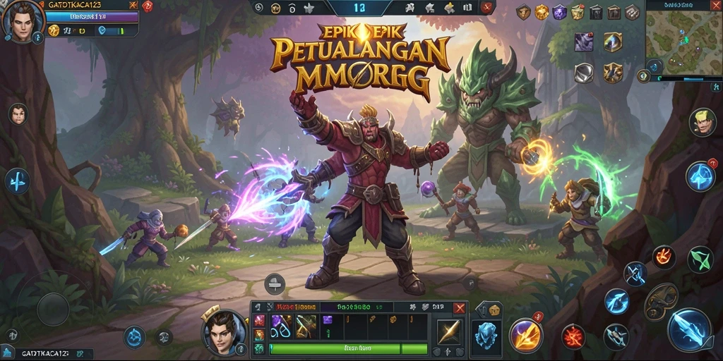 Screenshot menampilkan aksi seru dalam permainan MMORPG GATOTKACA123.