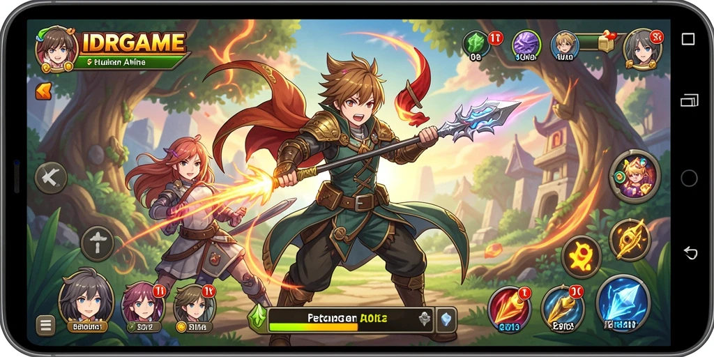 Tampilan gameplay mendebarkan dari IDRGAME dengan karakter Anime.