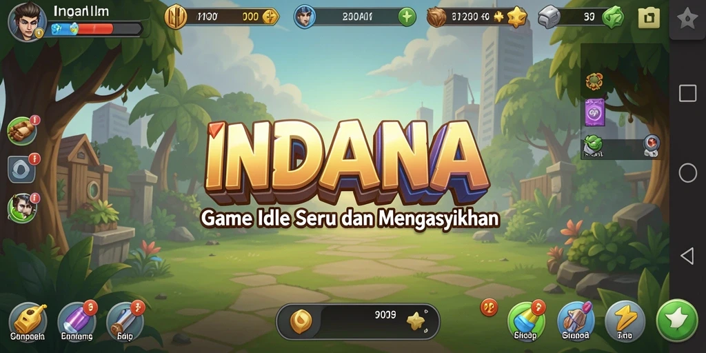 Tampilan gameplay <strong>INDAAA</strong> menampilkan antarmuka yang ramah pengguna dan grafis yang cerah.