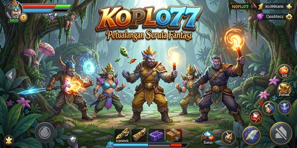 Tampilan gameplay KOPLO77 yang penuh aksi dan eksplorasi dunia fantasi.