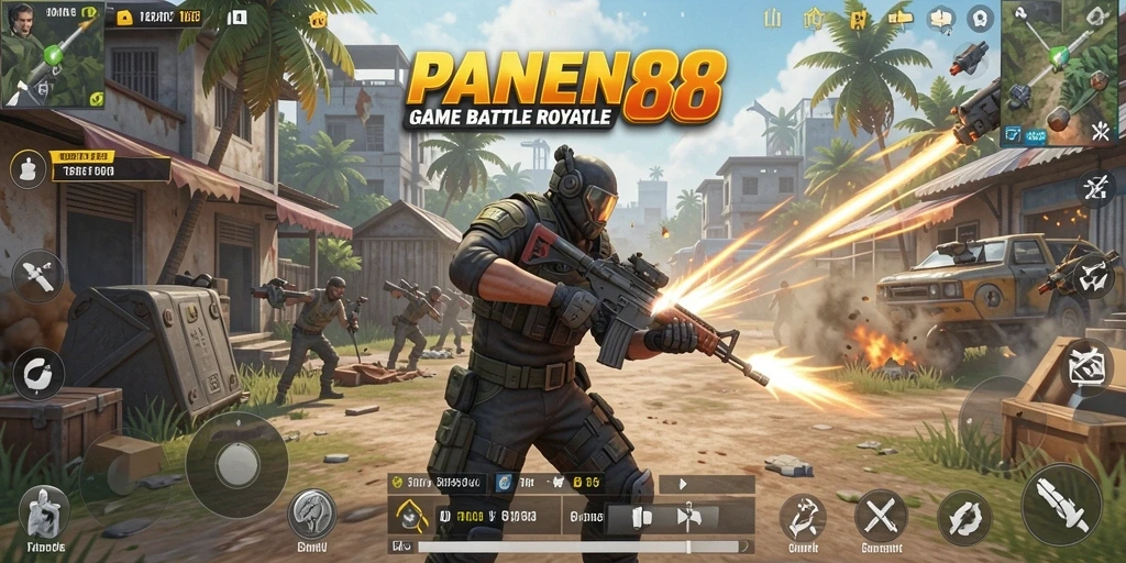 Tampilan gameplay seru di PANEN88 Battle Royale.