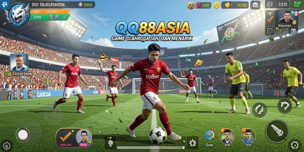 Tampilan gameplay <strong>QQ88ASIA</strong> yang menarik dan penuh aksi olahraga.