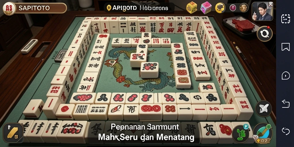 Tampilan gameplay menantang dalam SAPITOTO, game Mahjong terbaik.
