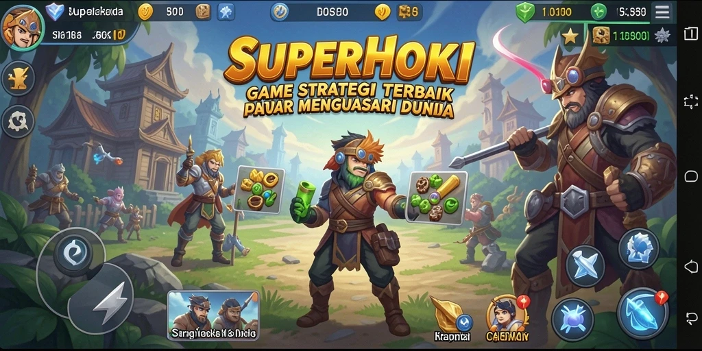 Tampilan gameplay mendalam dalam SUPERHOKI, strategi yang penuh tantangan.